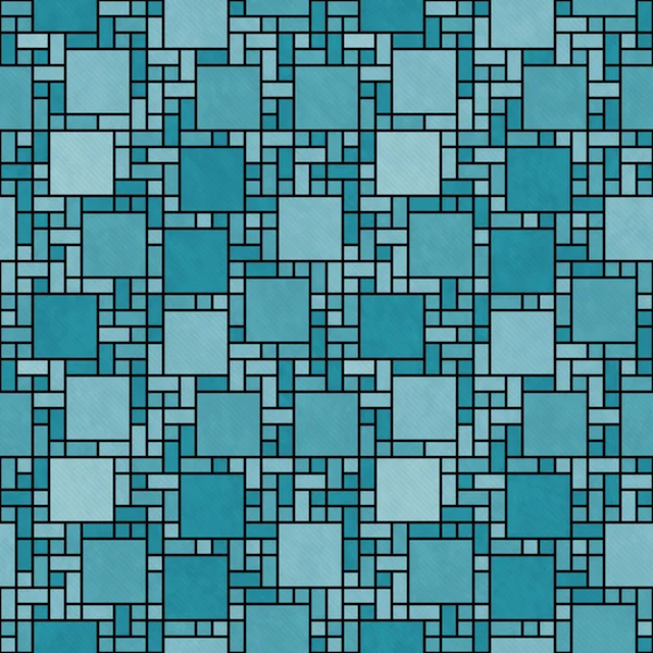 Deniz mavisi ve siyah kare mozaik soyut geometrik tasarım döşeme Patt — Stok fotoğraf