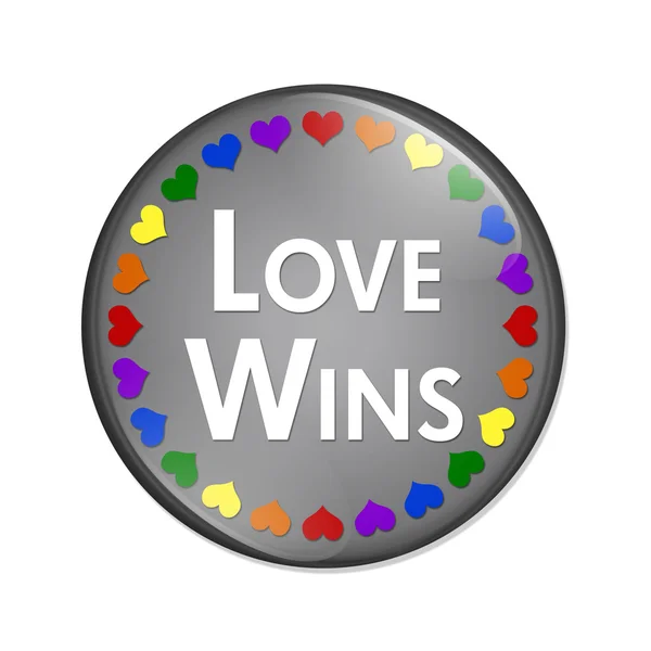 LGBT Love Wins Button — Stock Photo, Image