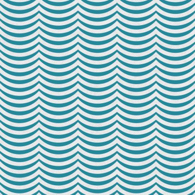 Deniz mavisi ve beyaz dalgalı çizgiler döşeme deseni tekrar arka plan