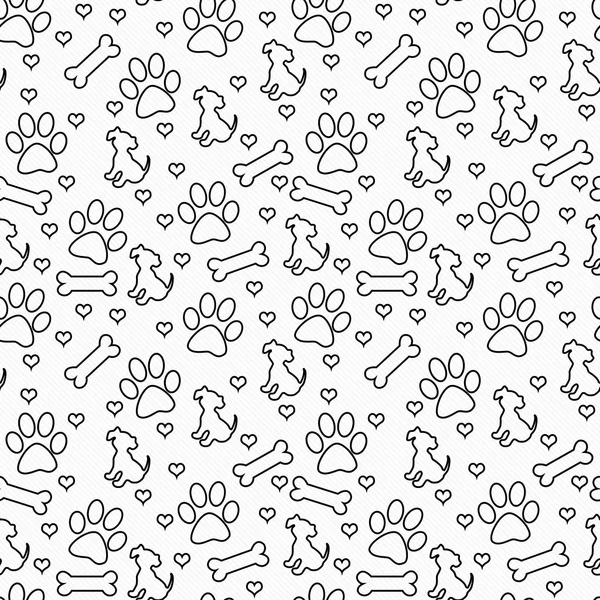 Preto e branco Doggy Tile Pattern repetir fundo — Fotografia de Stock