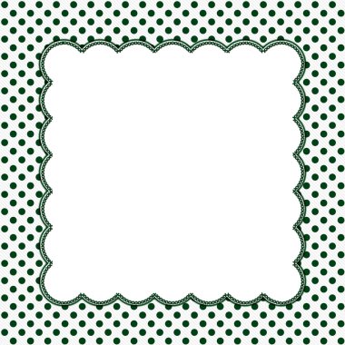 Yeşil ve beyaz puantiyeli çerçeve arka plan