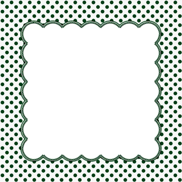 Verde e bianco Polka Dot Frame Sfondo — Foto Stock