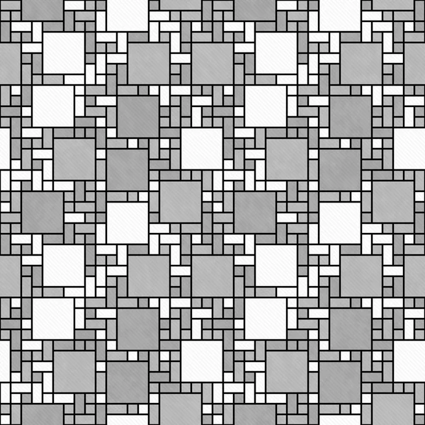 Gray, White and Black Square Mosaic Abstract Geometric Design Ti — Stock Photo, Image