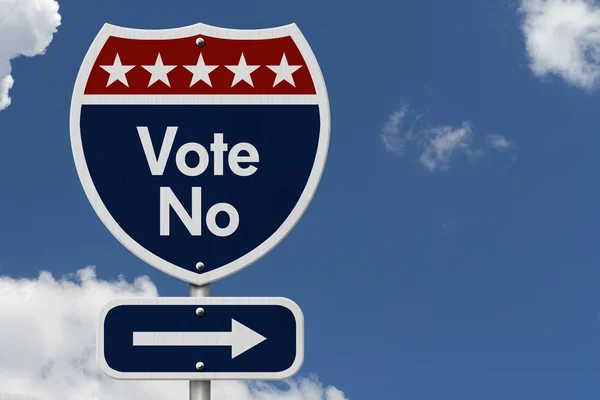 Voto americano No Highway Road Sign — Foto Stock