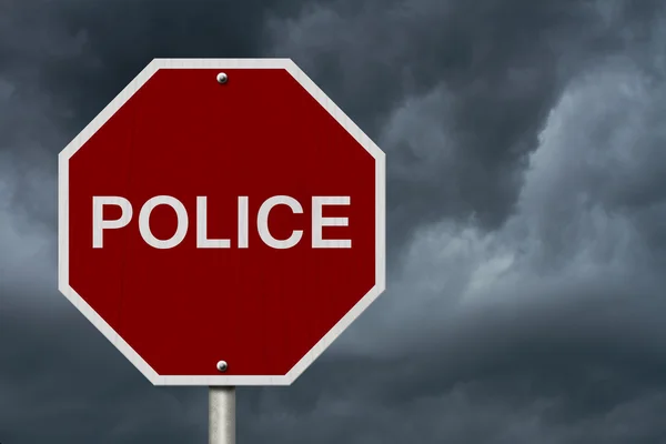 Зупинити поліцейський дорожній знак — стокове фото