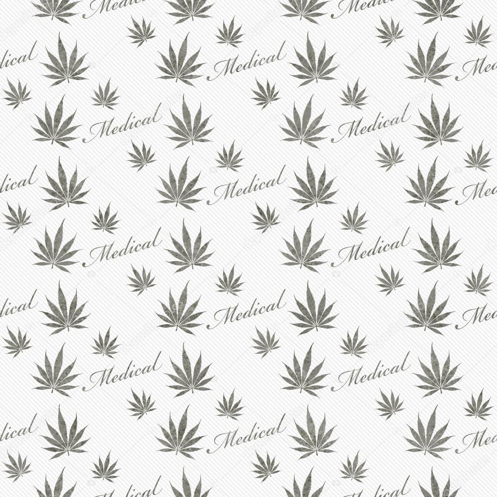 Gray and White Medical Marijuana Tile Pattern Repeat Background