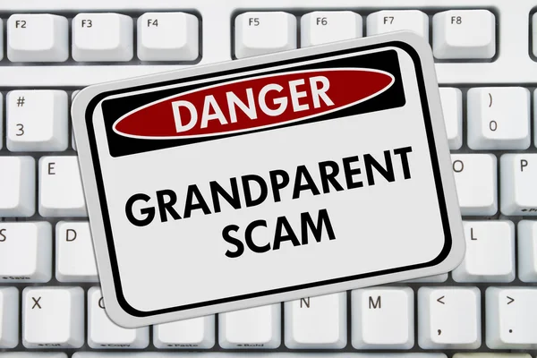 Grandparent Scam Danger Sign — Stock Photo, Image
