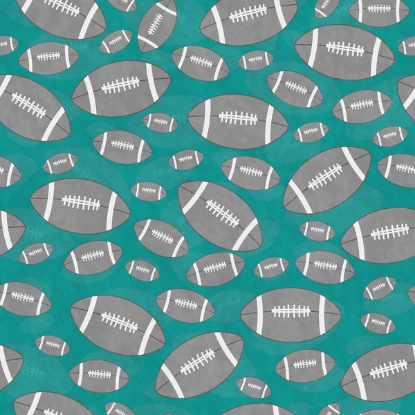 Gray and Teal Football Tile Pattern Repeat Background — Stok fotoğraf