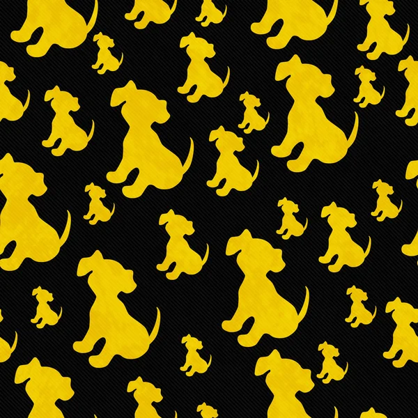 Black and Yellow Puppy Dog Tile Pattern Repeat Background — ストック写真