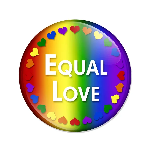 LGBT Equal Love Button — Zdjęcie stockowe