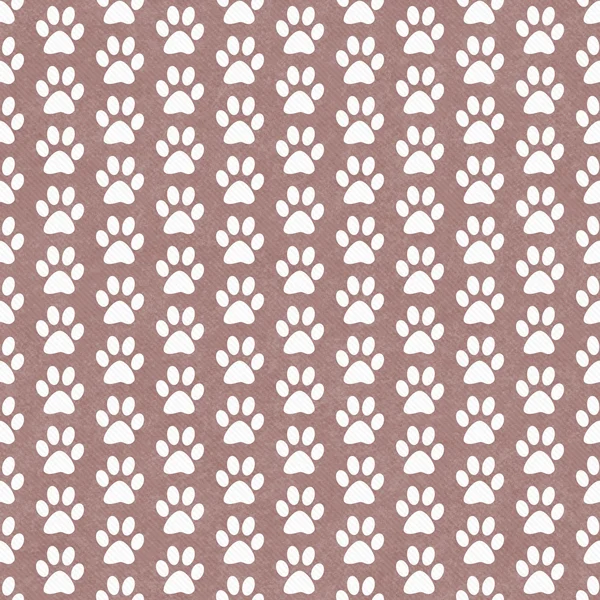 Brown and White Dog Paw Prints Tile Pattern Repeat Background — Stock Photo, Image