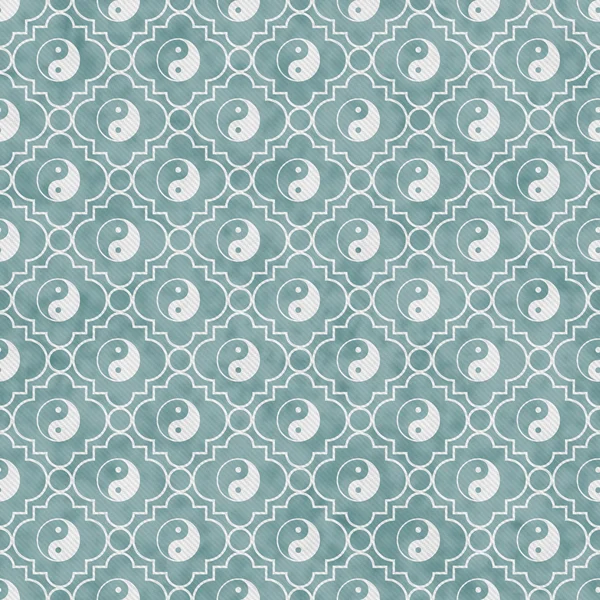 Blue and White Yin Yang Tile Pattern Repeat Background — Stock Photo, Image