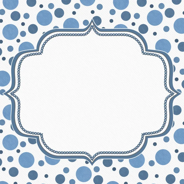 Blauwe en witte Polka Dot Frame achtergrond — Stockfoto