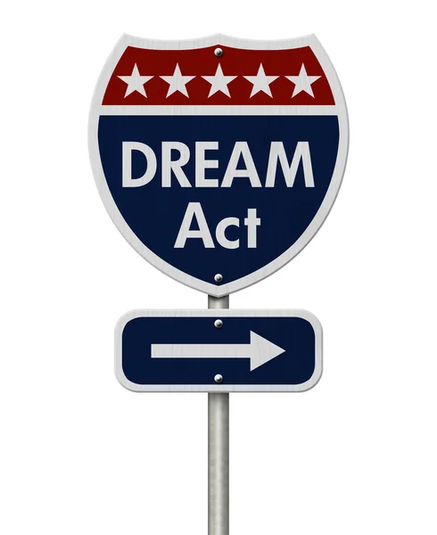 American Dream Act autostrady znak drogowy — Zdjęcie stockowe