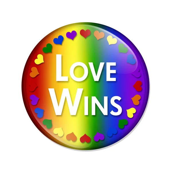 LGBT Love Wins Button — Stock Photo, Image