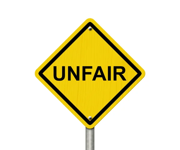 Unfair Caution Road Sign — Stock Photo, Image