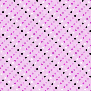 Pembe renkli ve beyaz puantiyeli soyut tasarım döşeme Patt