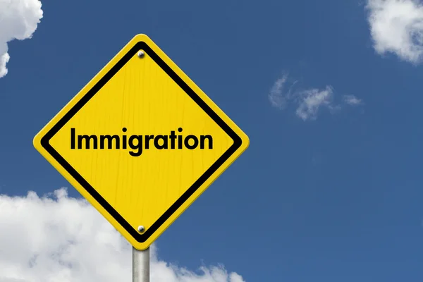 Immigratie Road Sign — Stockfoto