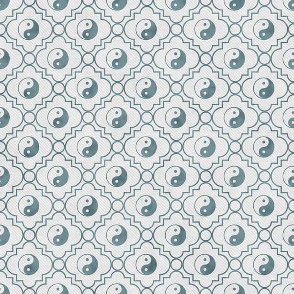 Blue and White Yin Yang Tile Pattern Repeat Background — Stock Photo, Image