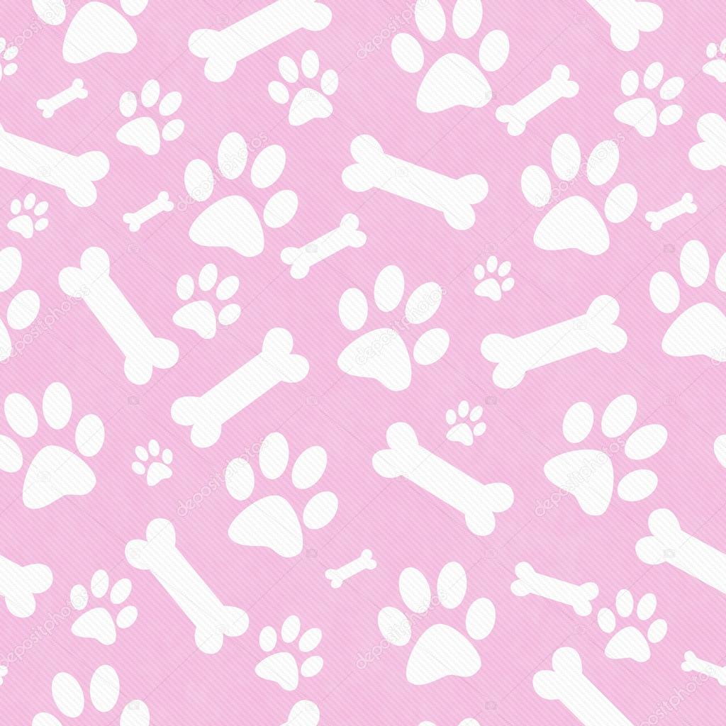 Jeg spiser morgenmad overdrivelse forsætlig Pink and White Dog Paw Prints and Bones Tile Pattern Repeat Back Stock  Photo by ©karenr 85362734