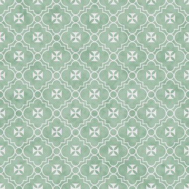 Pale Green and White Maltese Cross Symbol Tile Pattern Repeat Ba