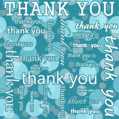 Thank You Design with Teal Polka Dot Tile Pattern Repeat Backgro