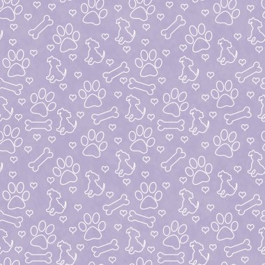 Purple and White Doggy Tile Pattern Repeat Background