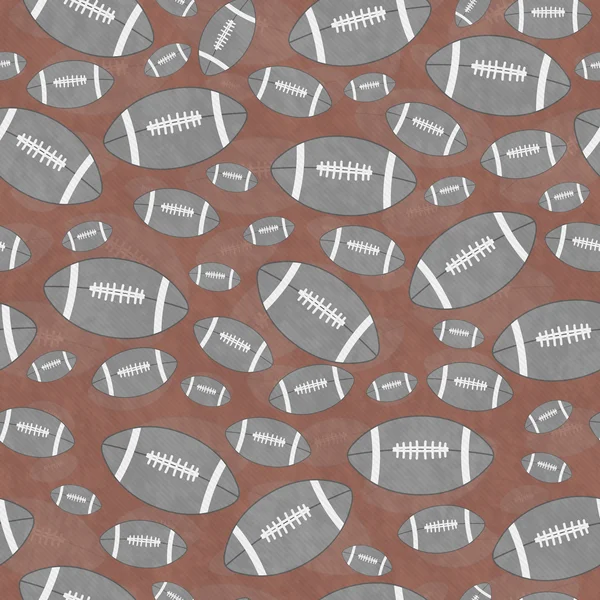 Gray and Brown Football Tile Pattern Repeat Background — Zdjęcie stockowe
