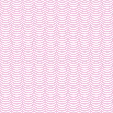 Pembe ve beyaz dalgalı çizgili döşeme deseni tekrar arka planı