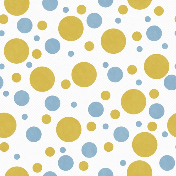 Giallo, blu e bianco Pois Tile Pattern Ripetere lo sfondo — Foto Stock