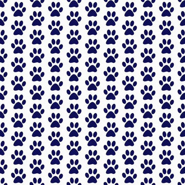 Navy Blue and White Dog Paw Prints Tile Pattern Repeat Backgroun — Zdjęcie stockowe