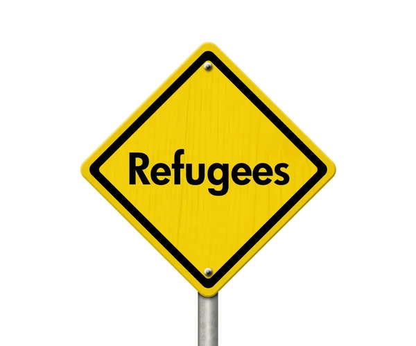 Refugees Road Sign — Stock Photo, Image