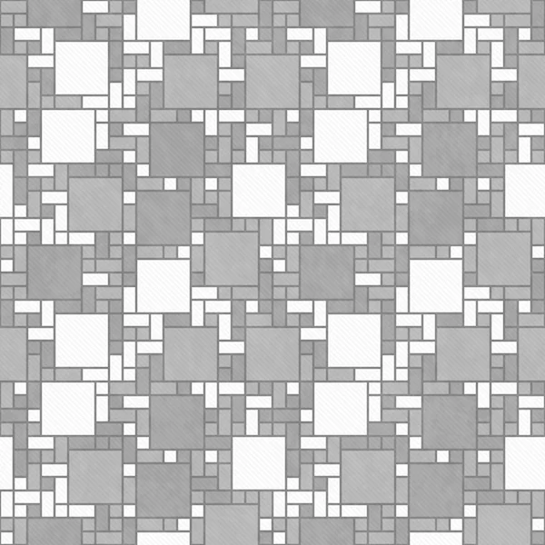 Gray and White Square Mosaic Abstract Geometric Design Tile Patt — Stock Photo, Image