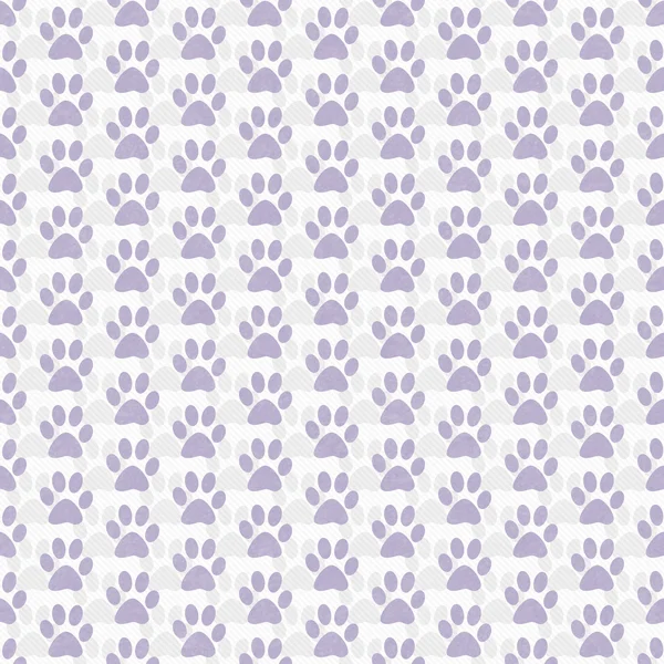 Purple and White Dog Paw Prints Tile Pattern Repeat Background