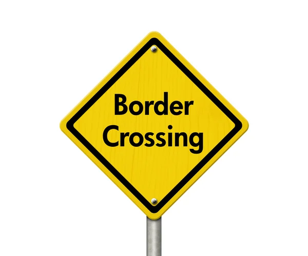 Border Crossing Road Sign — Stock Photo, Image