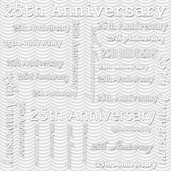 25th Anniversary Design with Gray Wavy Stripes Tile Pattern Repe — 图库照片