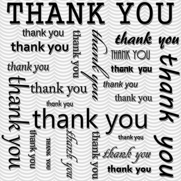Thank You Design with Gray and White Wavy Stripes Tile Pattern R — Zdjęcie stockowe