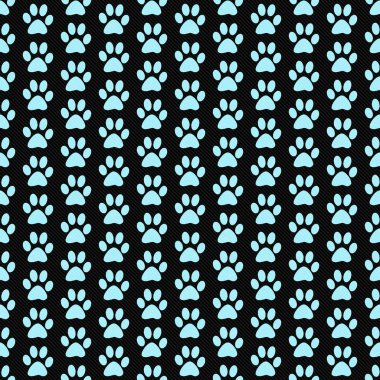 Teal and Black Dog Paw Prints Tile Pattern Repeat Background