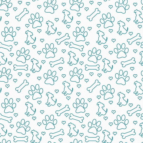 Teal e bianco Doggy Tile Pattern Ripetere lo sfondo — Foto Stock