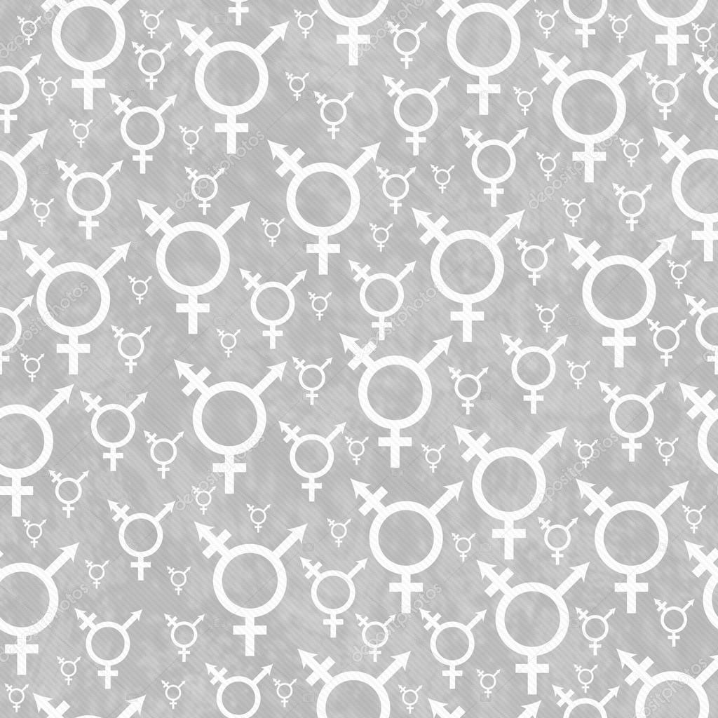 Gray and White Transgender Symbol Tile Pattern Repeat Background