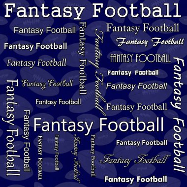 Fantasy Football Design with Blue and White Footballs Pattern Re clipart