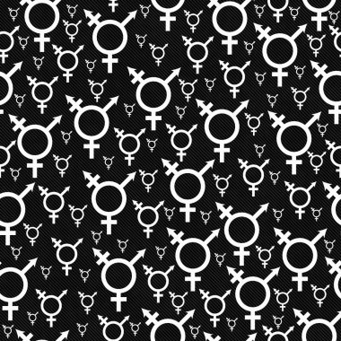 White and Black Transgender Symbol Tile Pattern Repeat Backgroun