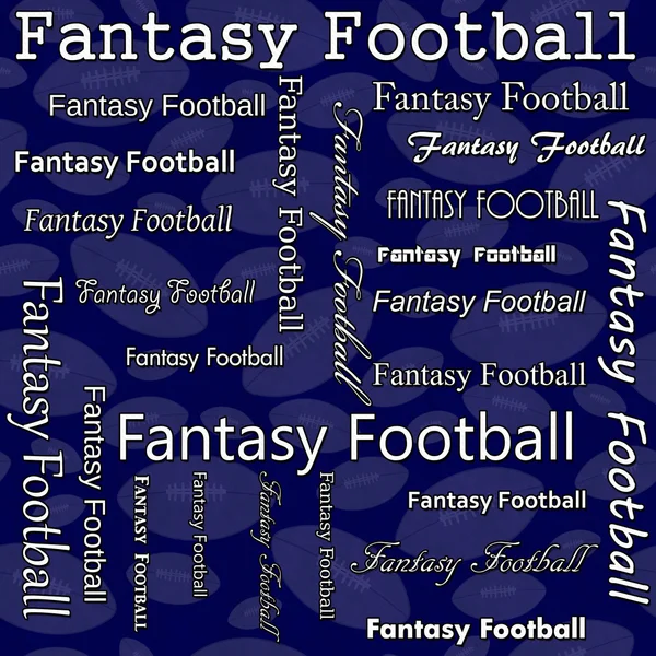 Fantasy Football Design with Blue and White Footballs Pattern Re — Stock Fotó