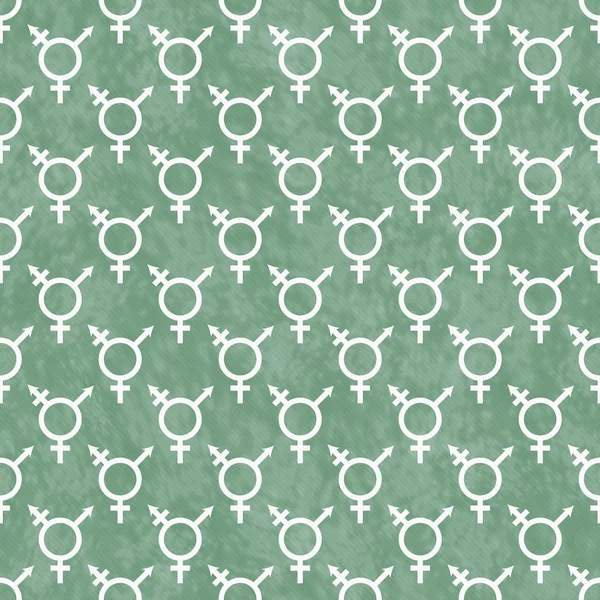 Grün-weißes Transgender-Symbol Fliesenmuster wiederholen Backgroun — Stockfoto