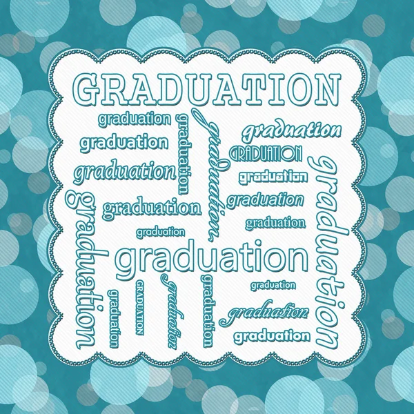 Teal Polka Dot Graduation Message — Stock Photo, Image