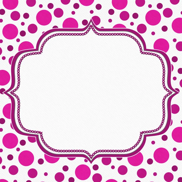 Roze en witte Polka Dot Frame achtergrond — Stockfoto