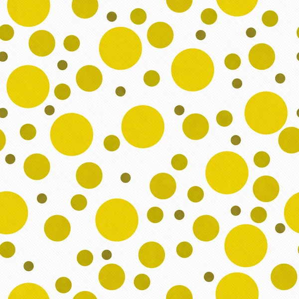 Amarelo e branco Polka Dot Tile Padrão repetir fundo — Fotografia de Stock