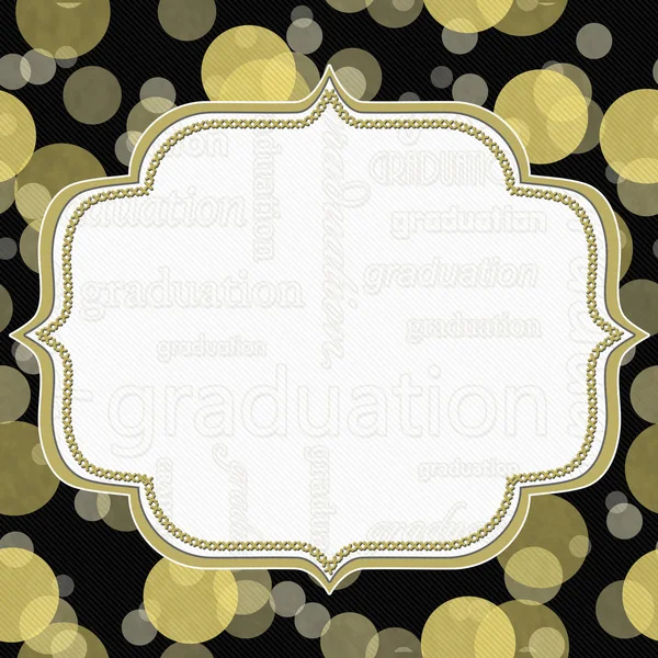 Yellow and Black Graduation Polka Dot Frame Background — Stock Photo, Image