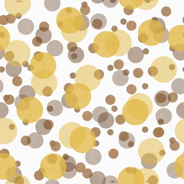 Marrone, Giallo e Bianco trasparente Polka Dot Tile Pattern Repea — Foto Stock