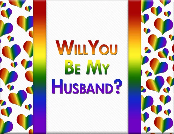 LGBT Will You Be My Husband Message — Stok fotoğraf